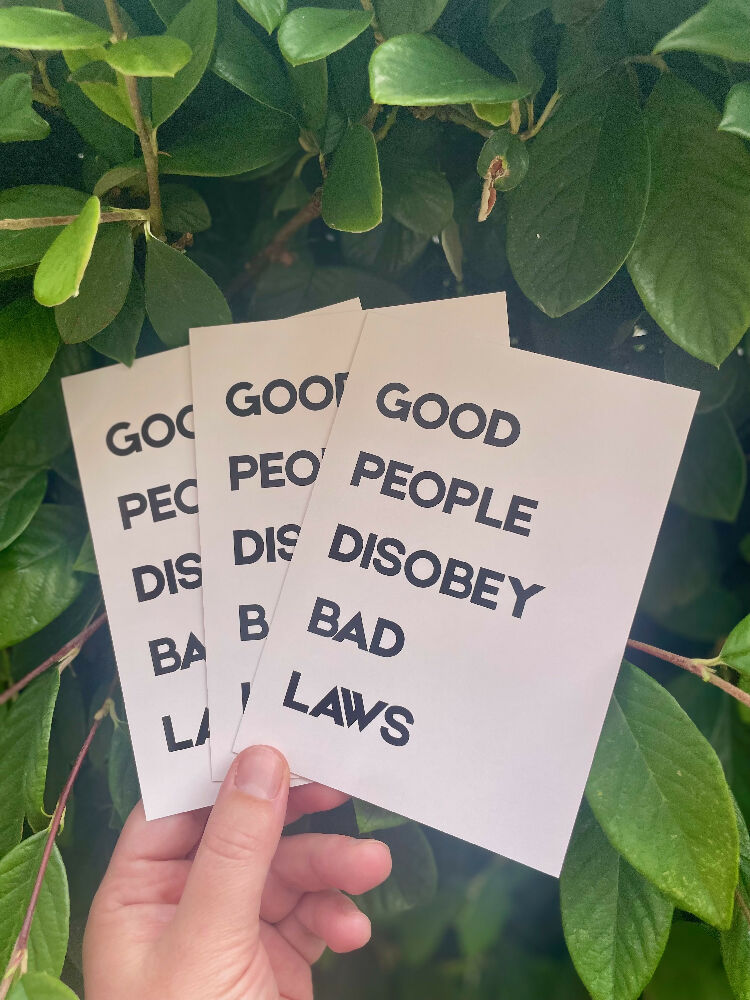 Good People Disobey Bad Laws Postcard