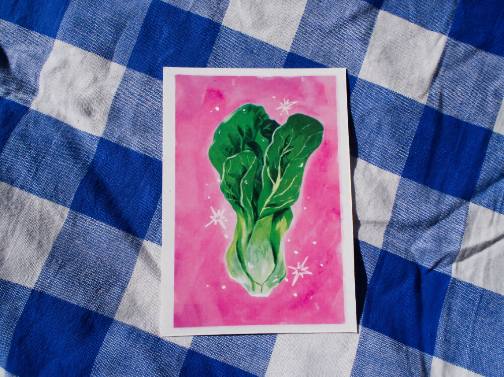 bok choy - vegetable postcard prints