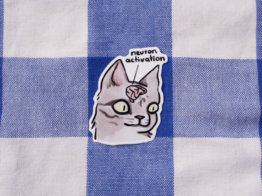 neuron activation - cat meme sticker