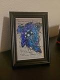 Framed Print- Cosmic Jellyfish Book Page Painting