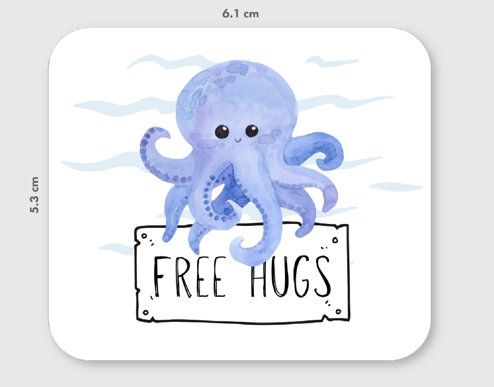 Free Hugs Octopus Sticker