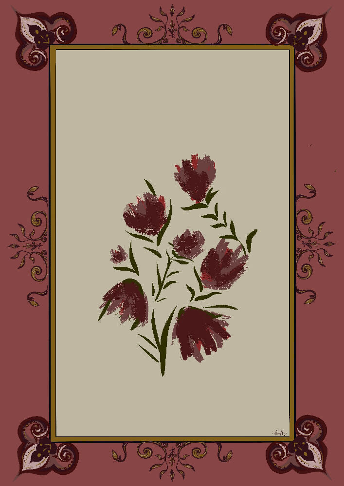 Floral Digital Illustration Print -Fantasia Floreale- A4 print 5