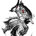 Monochrome character illustration