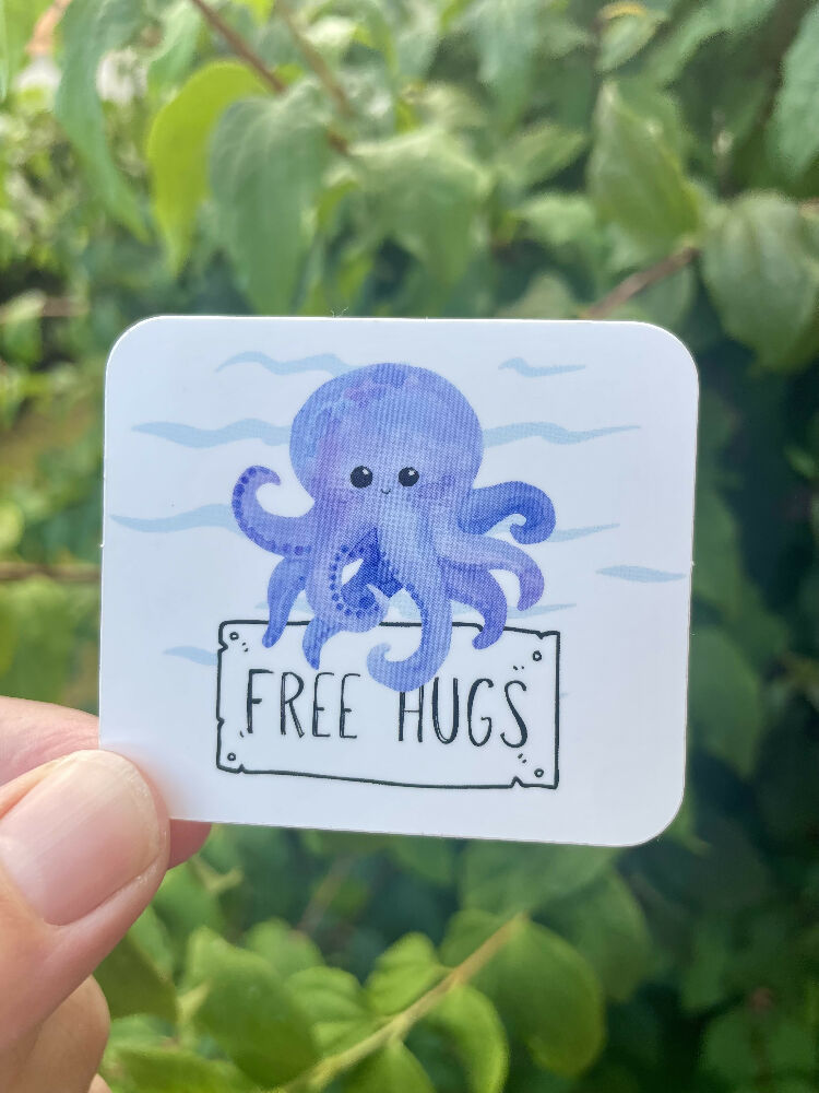 Free Hugs Octopus Sticker