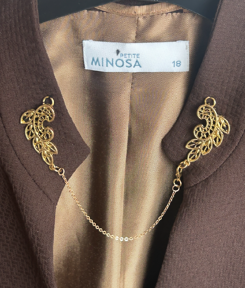 MINOSA PETITE BROWN BLAZER (UPCYCLED)