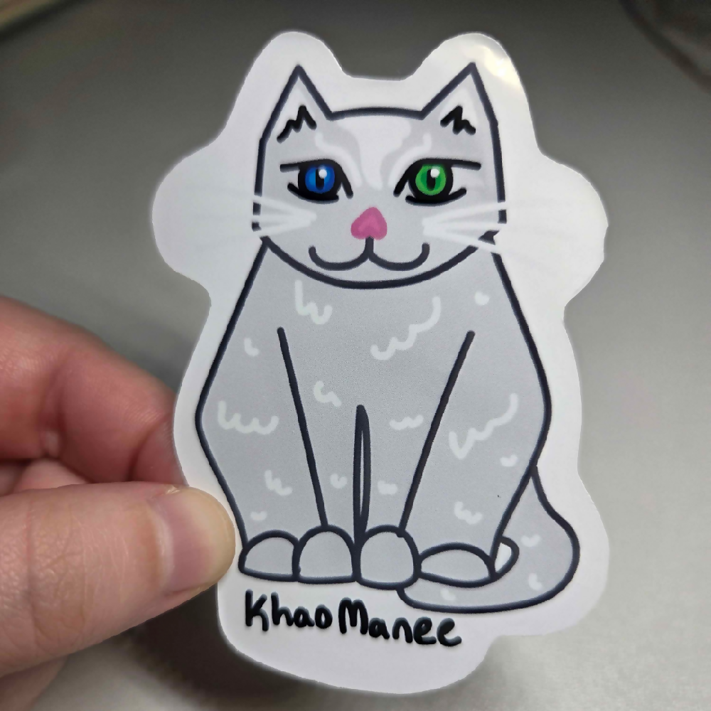 Cat Breed Hand Designed Stickers Glossy Vinyl Water Resistant