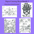 Coloring Sheet Bundle 2 - Hand Drawn Digital Files