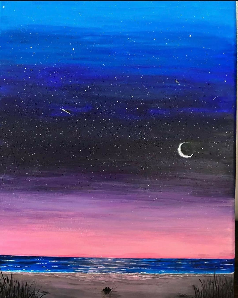 Nighttime Sky on Anastasia Island Beach Florida Art Print
