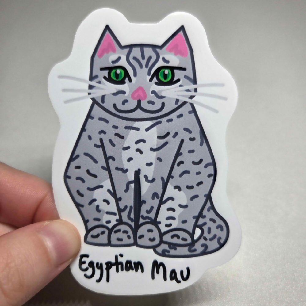 Cat Breed Hand Designed Stickers Glossy Vinyl Water Resistant