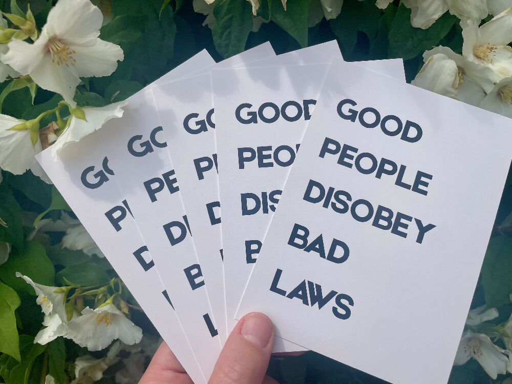 Good People Disobey Bad Laws Postcard