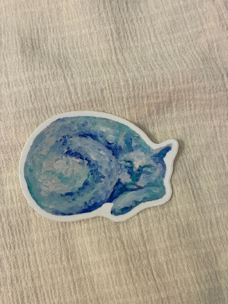 Blue Cat Sticker