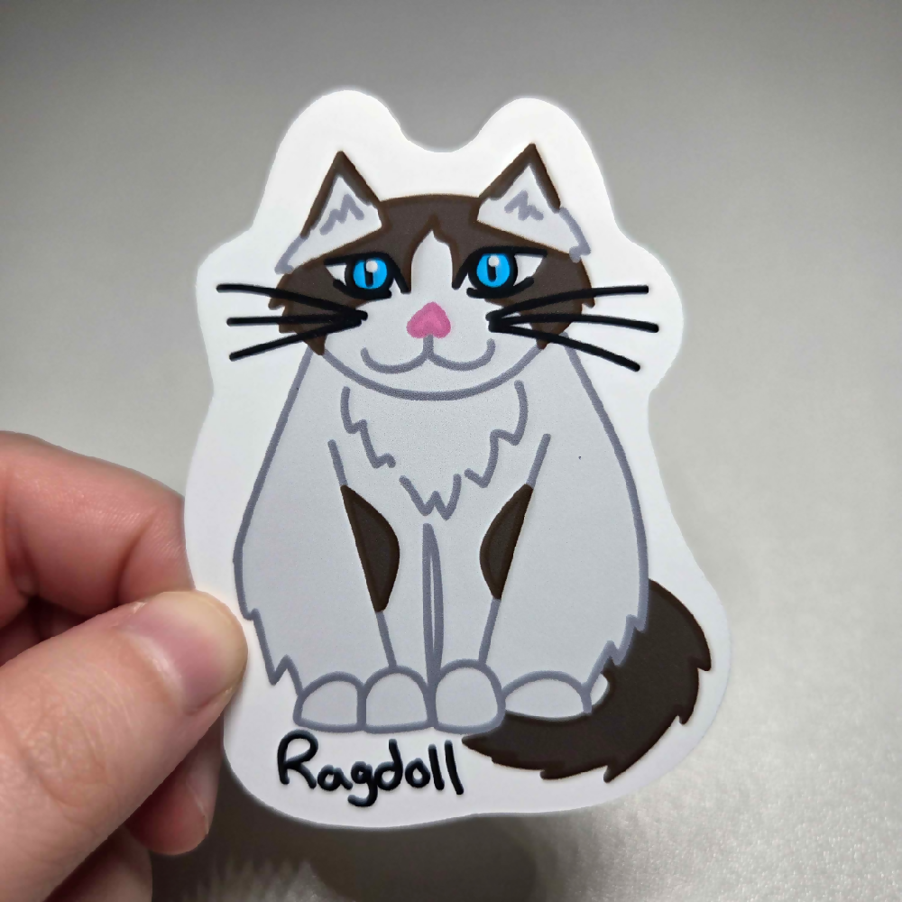 Cat Breed Hand Designed Stickers Glossy Vinyl Water Resistant