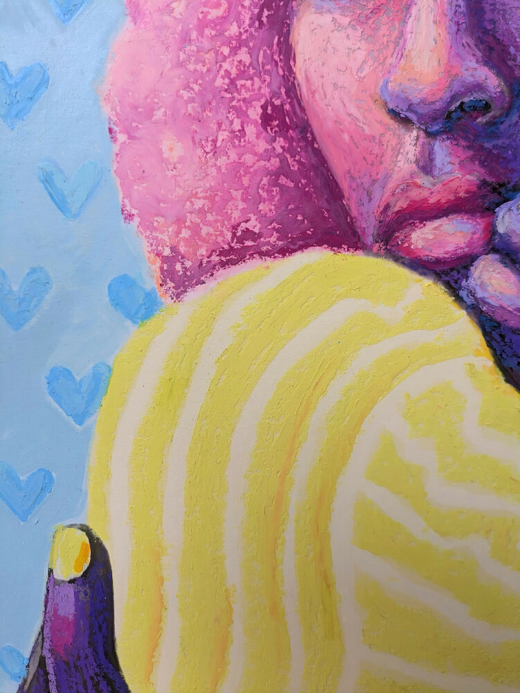 Lovers original oil pastel artwork