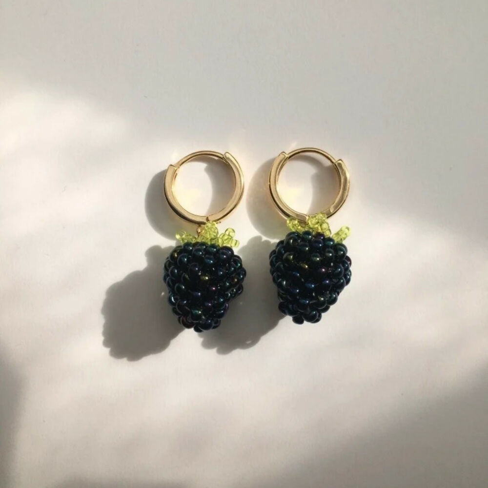 Beaded Blackberry Earrings