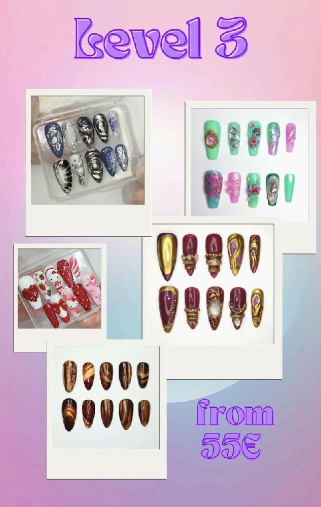 Custom Handmade Press On Nail Set Gel Nail Order Made to Order Personalized Different Styles