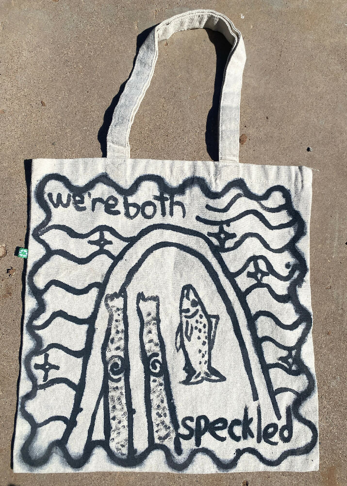 Speckled Hand Painted Organic Cotton Tote Bag