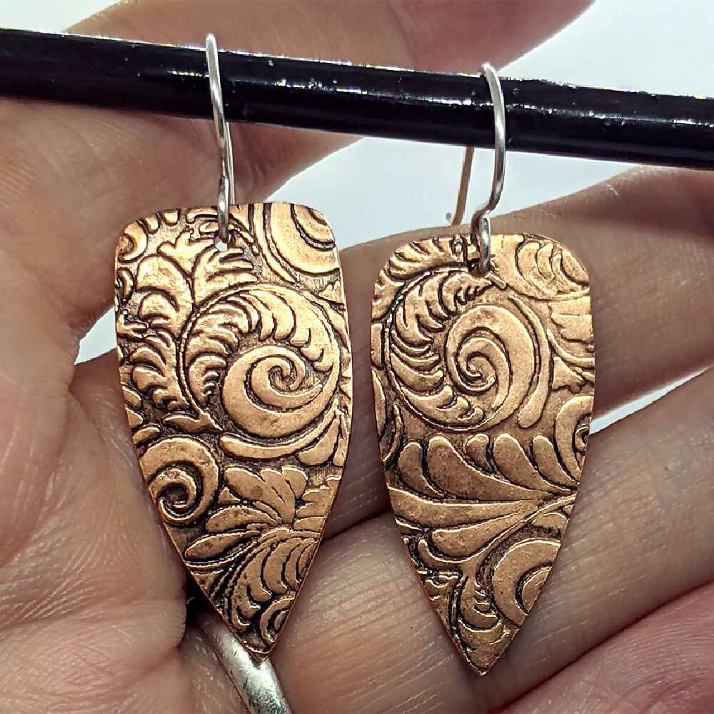 Arcane Moon - Copper Earrings (Large Shields)