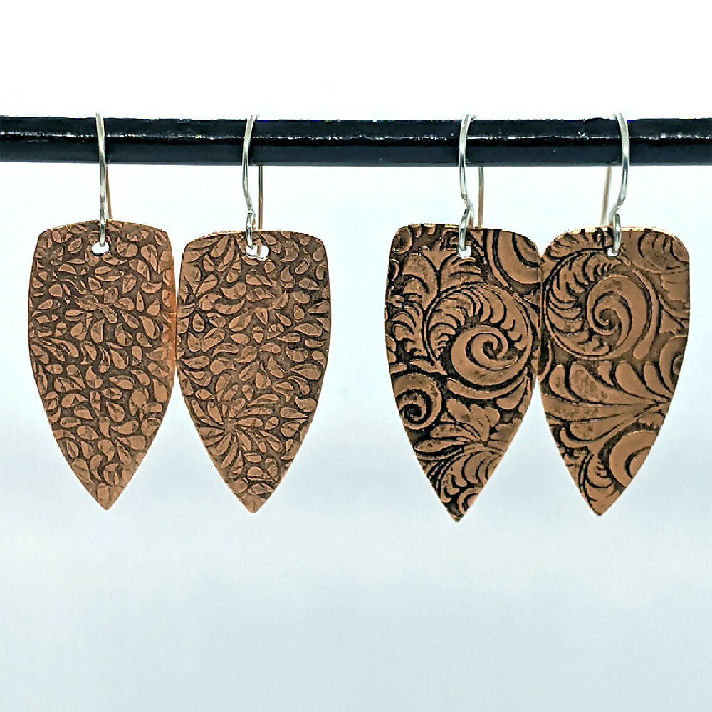 Arcane Moon - Copper Earrings (Large Shields)