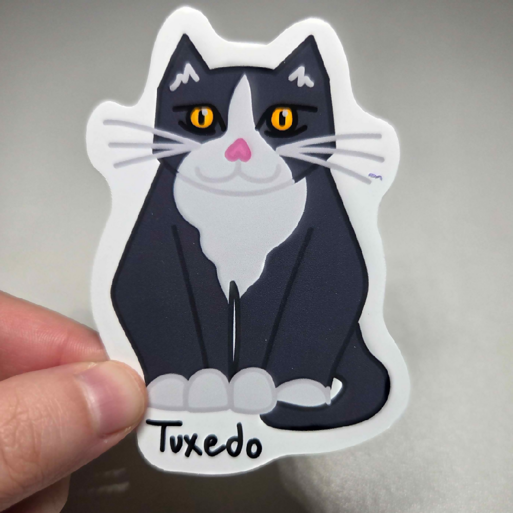 Cat Breed Hand Designed Stickers Glossy Vinyl Water Resistant