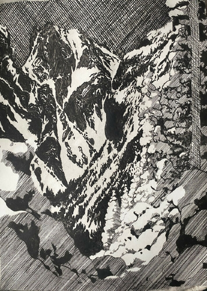 AI is Drinking Our Future Dry Point Intalgio Print