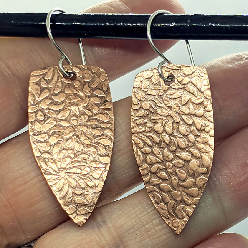 Arcane Moon - Copper Earrings (Large Shields)