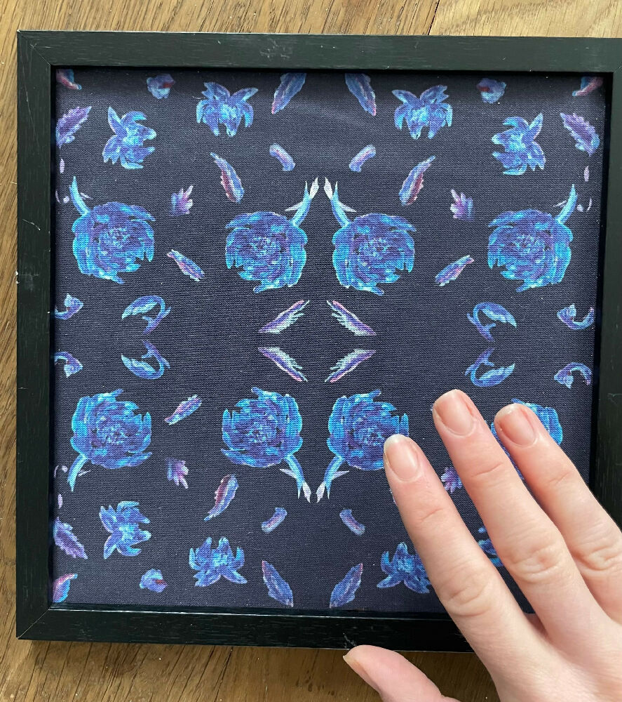 Fabric square - Electric Peonies