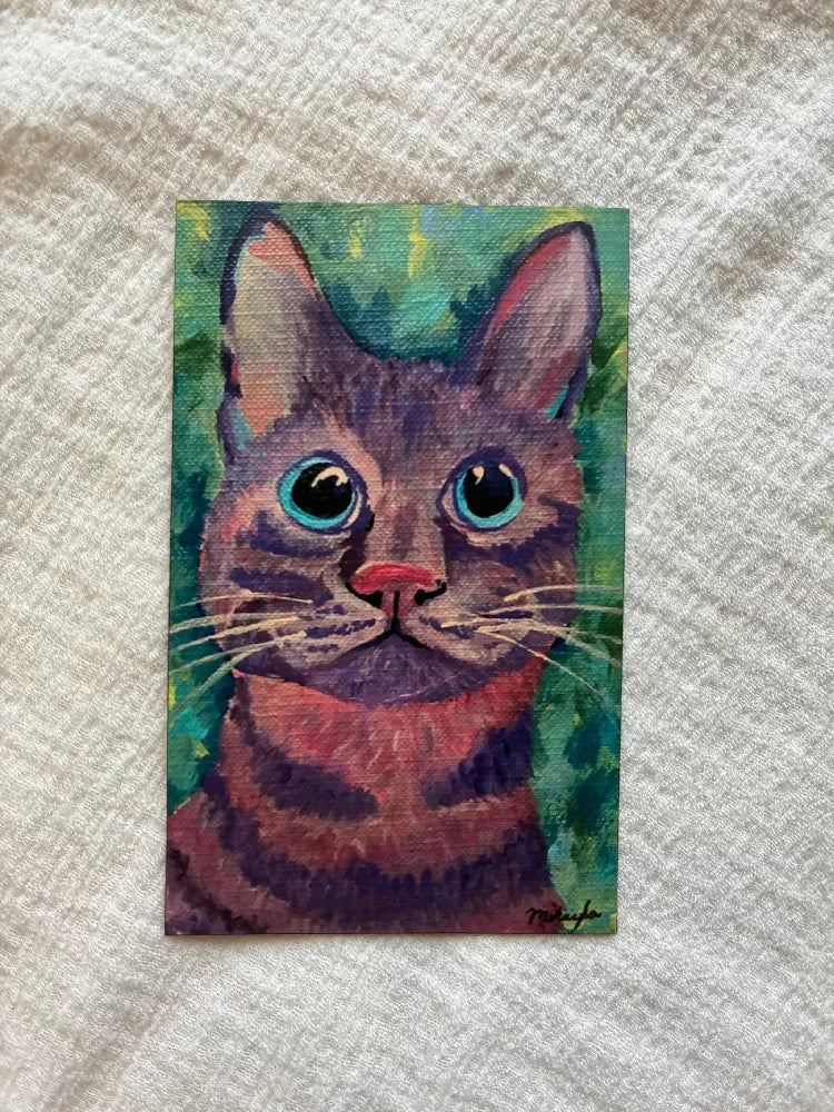 Mischievous Pink Cat Magnet