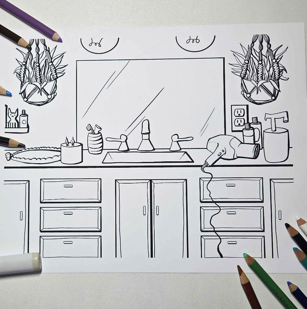 Coloring Sheet Bundle - Hand Drawn Digital Files