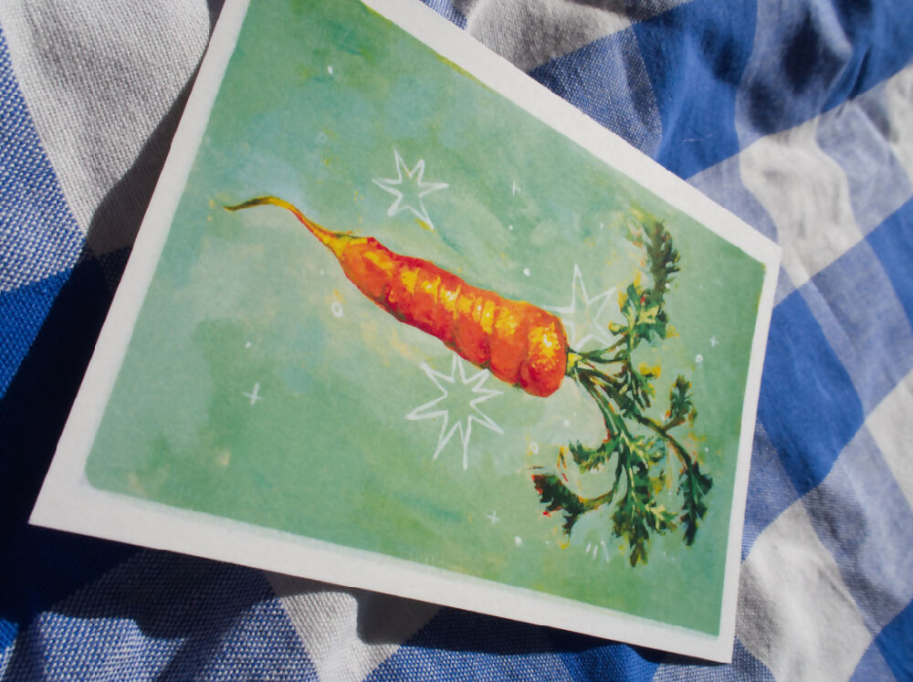carrot - vegetable postcard prints