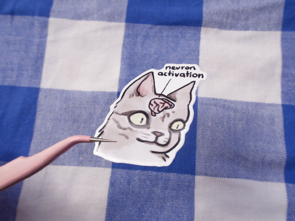 neuron activation - cat meme sticker