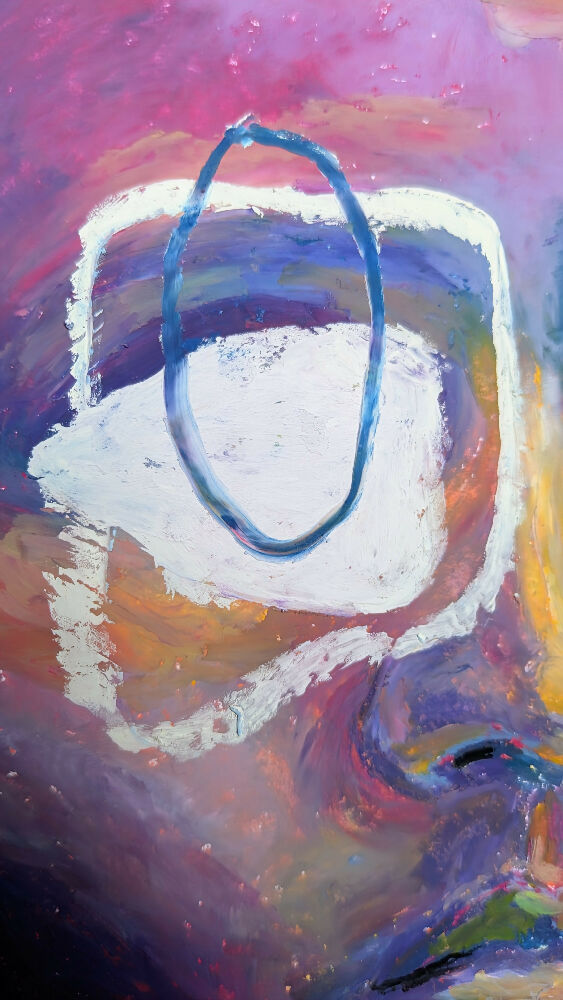 Untitled original oil pastel drawing