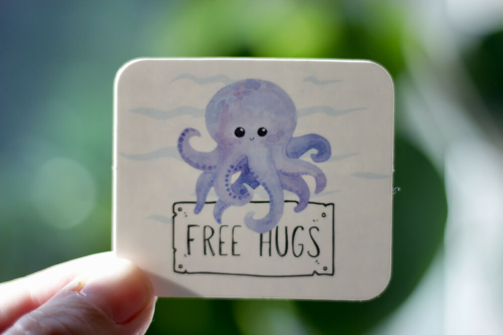 Free Hugs Octopus Sticker
