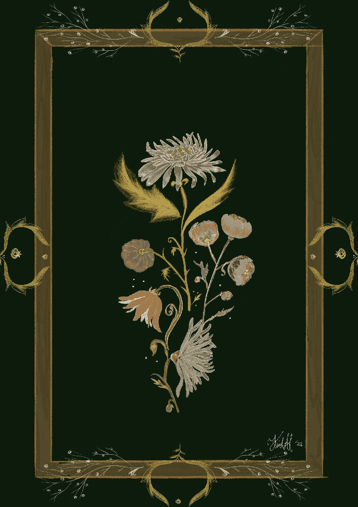 Floral Digital Illustration Print -Fantasia Floreale- A4 print 4