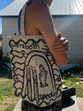 Speckled Hand Painted Organic Cotton Tote Bag