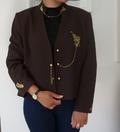 MINOSA PETITE BROWN BLAZER (UPCYCLED)