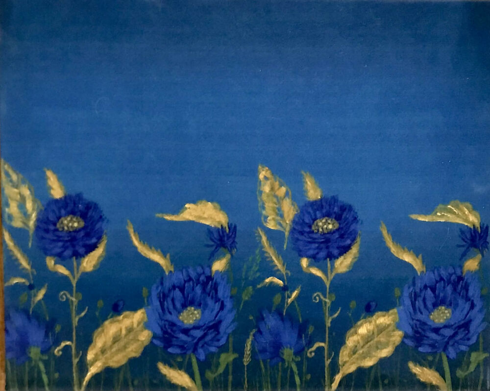 Nocturnal Flora fabric pattern print on canvas