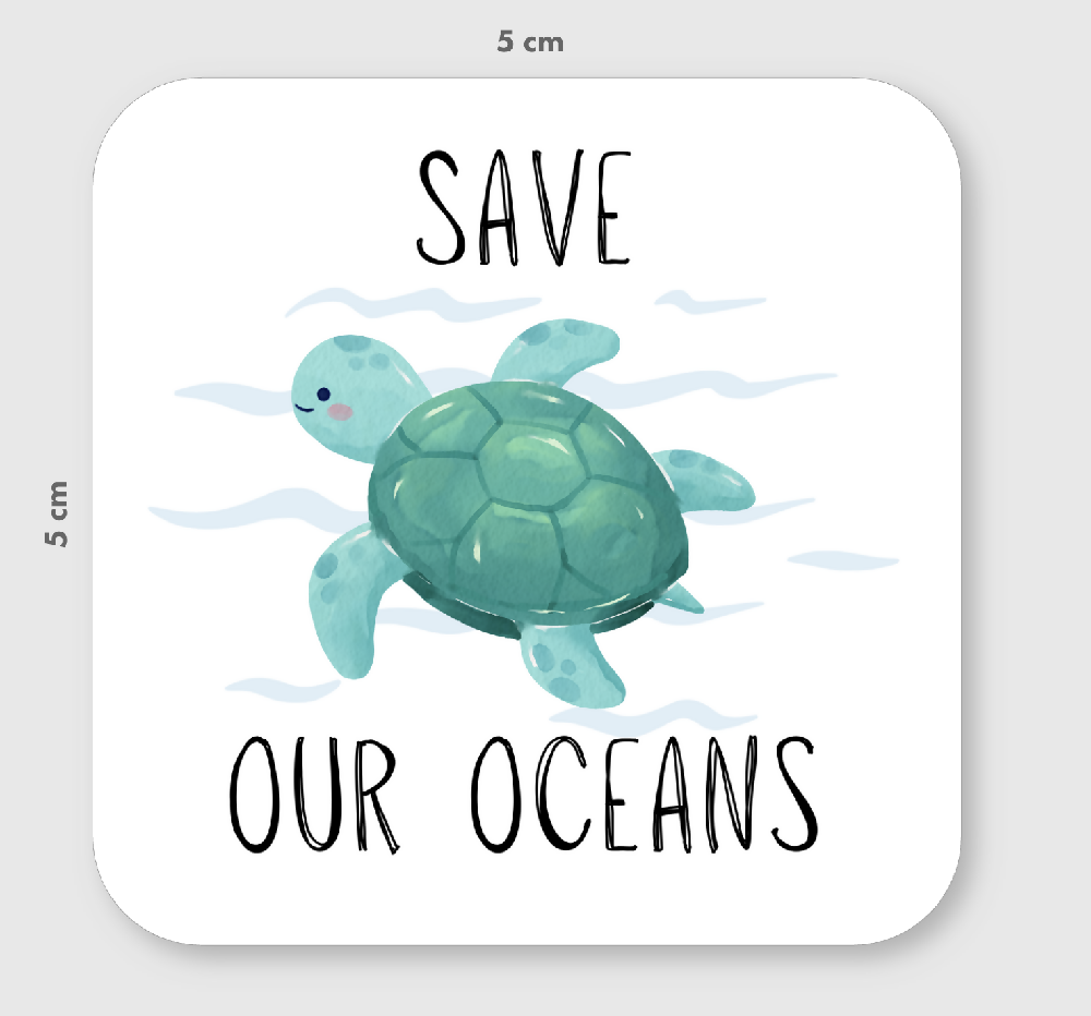 Turtle Vinyl Sticker Save the Oceans