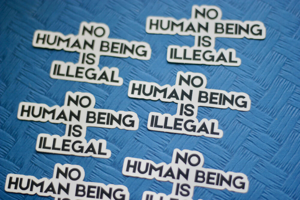 No Human Being Is Illegal Vinyl Sticker