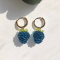 Beaded Blue Raspberry Earrings