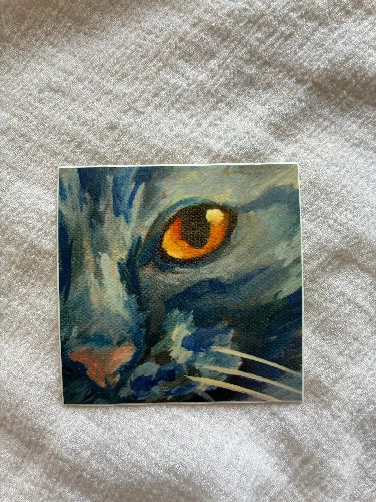 Gaze Blue Cat Sticker