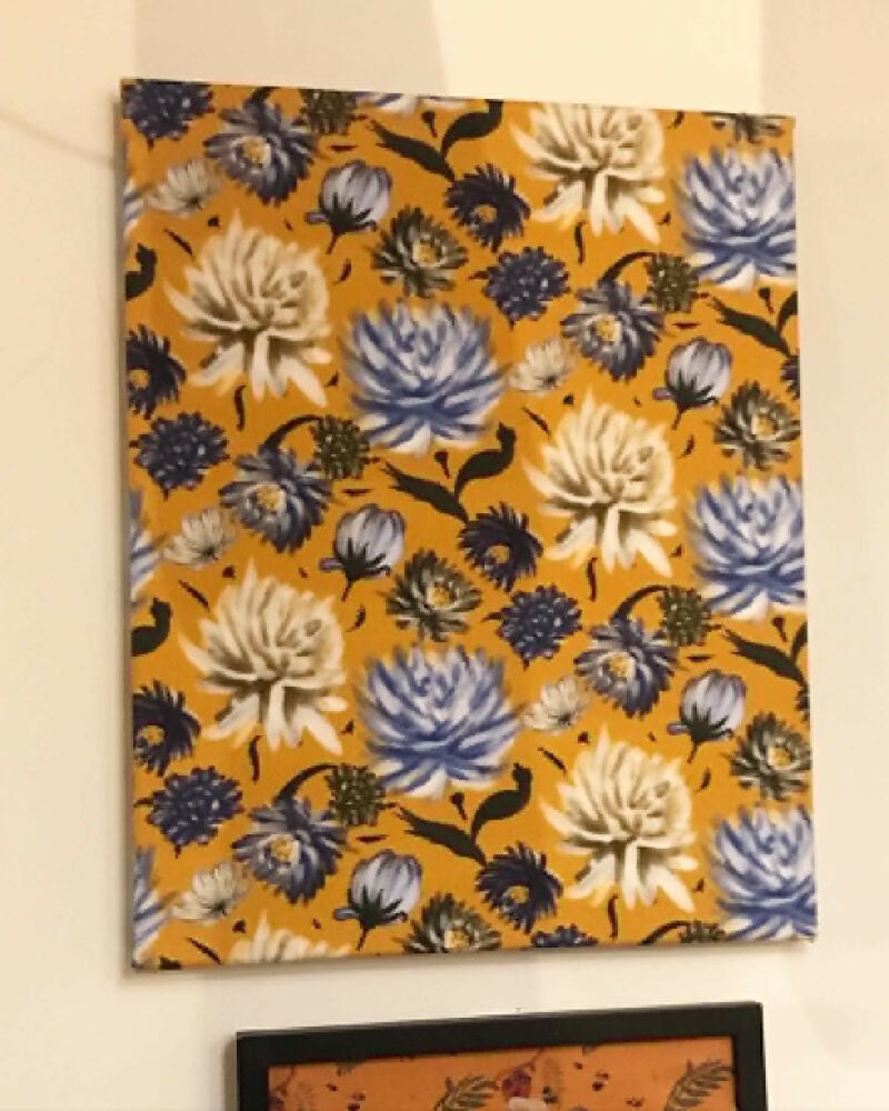 Sunny Cornflowers textile print on canvas