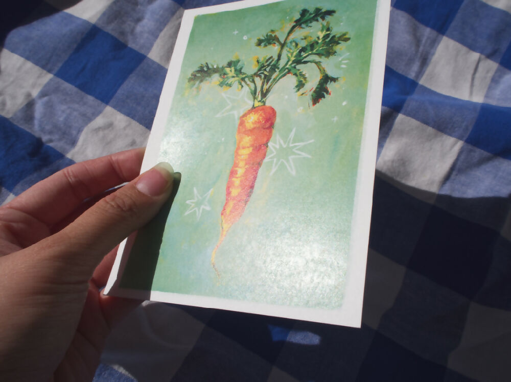 carrot - vegetable postcard prints