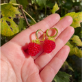Beaded Dark Red Berry Earrings