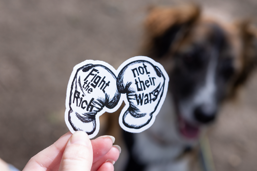 Fight The Rich Not Their Wars Sticker