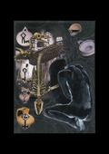 Five of Cups - Mixed Media Collage Art Print - A4 Size