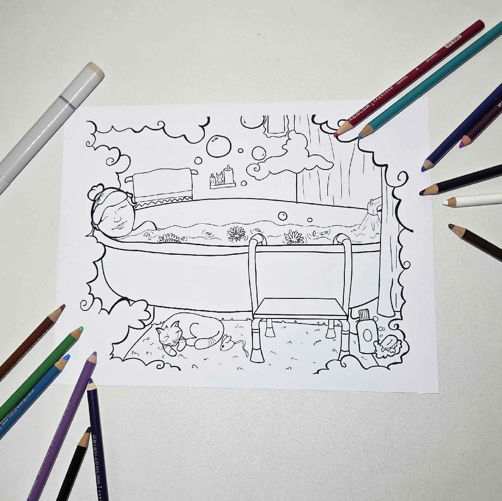 Coloring Sheet Bundle - Hand Drawn Digital Files