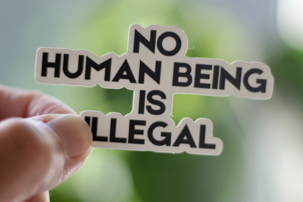 No Human Being Is Illegal Vinyl Sticker