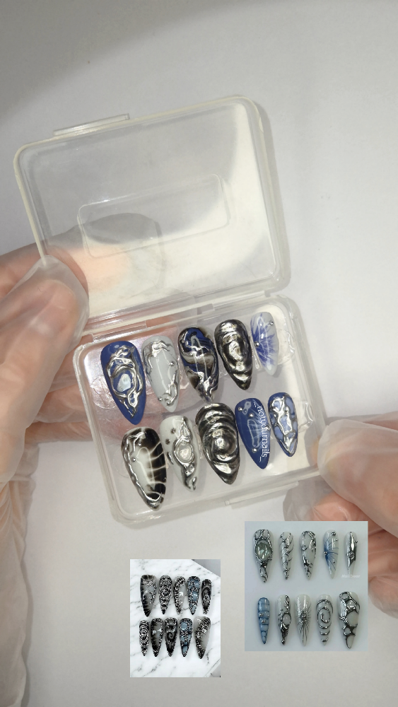 Custom Handmade Press On Nail Set Gel Nail Order Made to Order Personalized Different Styles