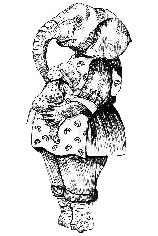 Serena - ACEO size ink drawing