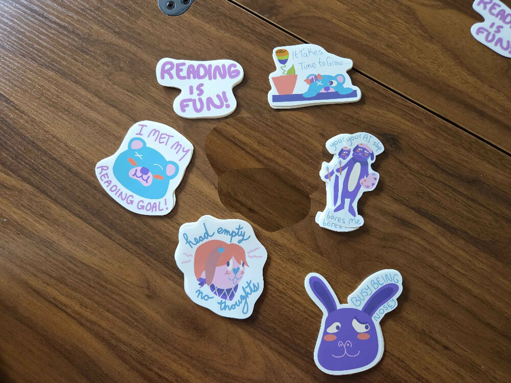 Cute Glossy JUMBO Stickers Original Characters